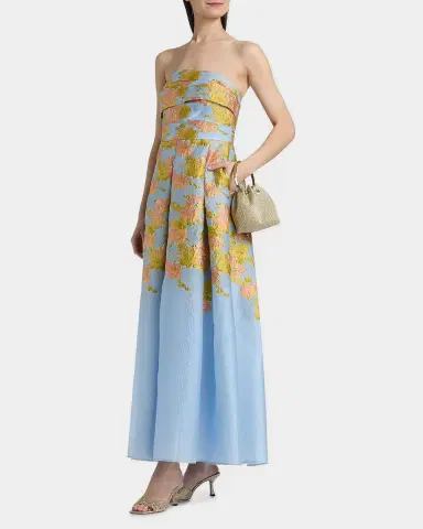 THEIA Leia Strapless Jacquard Dress | Thumbnail 7 THEIA Leia Strapless Jacquard Dress | Thumbnail 7