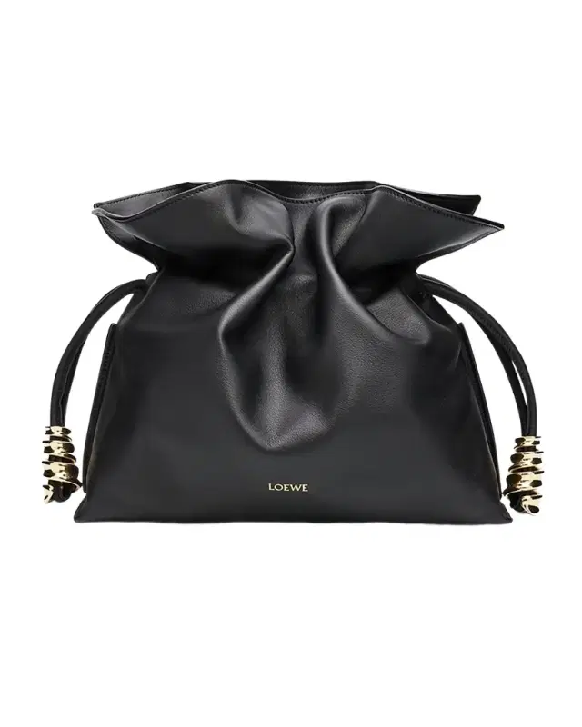 Loewe Flamenco Ruched Clutch Bag in Leather