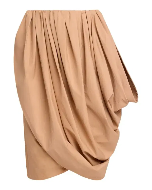 Chloe Draped Cotton Knee-Length Skirt