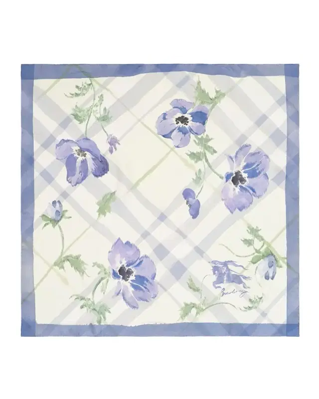 Burberry Watercolor Check Silk Scarf