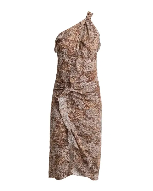 Charlota Floral-Print Ruffle One-Shoulder Dress