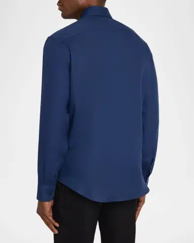 Giorgio Armani Men's Linen Classic-Fit Sport Shirt | Thumbnail 3 Giorgio Armani Men's Linen Classic-Fit Sport Shirt | Thumbnail 3