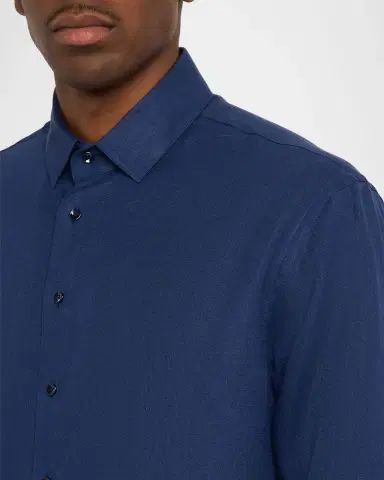 Giorgio Armani Men's Linen Classic-Fit Sport Shirt | Thumbnail 5 Giorgio Armani Men's Linen Classic-Fit Sport Shirt | Thumbnail 5