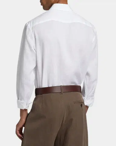 Giorgio Armani Men's Linen Classic-Fit Sport Shirt | Thumbnail 3 Giorgio Armani Men's Linen Classic-Fit Sport Shirt | Thumbnail 3