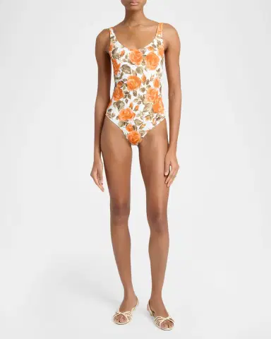 Chloé Floral Bow One-Piece Swimsuit | Thumbnail 2
