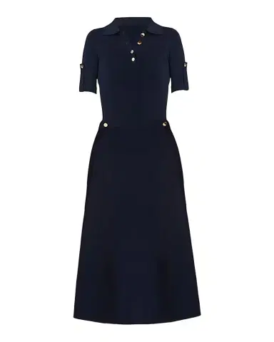 Shoshanna Saylor Button-Embellished Knit Midi Dress | Thumbnail 1 Shoshanna Saylor Button-Embellished Knit Midi Dress | Thumbnail 1