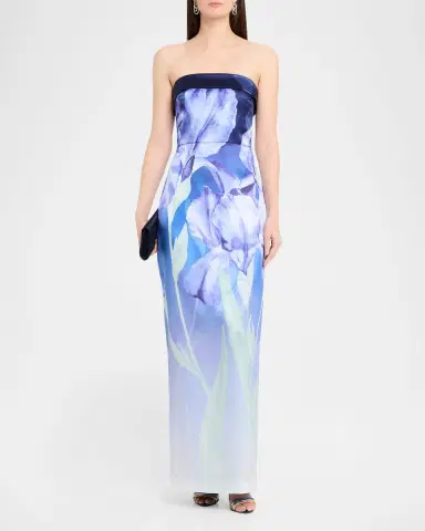 Theia Cyrilla Ombre Floral-Print Column Gown | Thumbnail 2