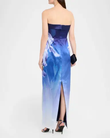 Theia Cyrilla Ombre Floral-Print Column Gown | Thumbnail 3