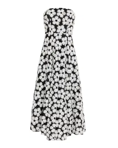 Shoshanna Miller Strapless Floral Tulle Chiffon Maxi Dress | Thumbnail 1