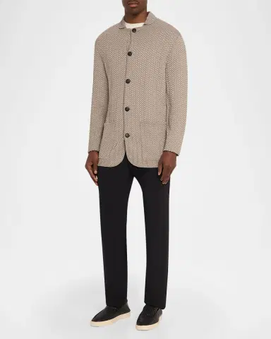 Giorgio Armani Men's Ottoman Chevron Single-Breasted Jacket | Thumbnail 2