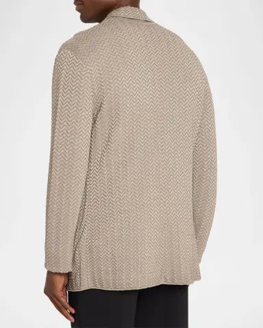 Giorgio Armani Men's Ottoman Chevron Single-Breasted Jacket | Thumbnail 3