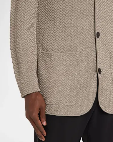 Giorgio Armani Men's Ottoman Chevron Single-Breasted Jacket | Thumbnail 5