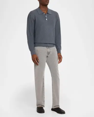 Frame Men's Textured Wool Polo Sweater | Thumbnail 2