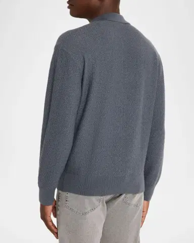 Frame Men's Textured Wool Polo Sweater | Thumbnail 3