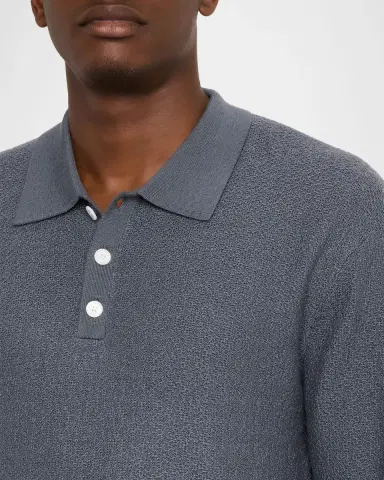 Frame Men's Textured Wool Polo Sweater | Thumbnail 5