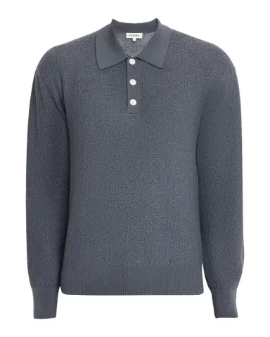 Frame Men's Textured Wool Polo Sweater | Thumbnail 1
