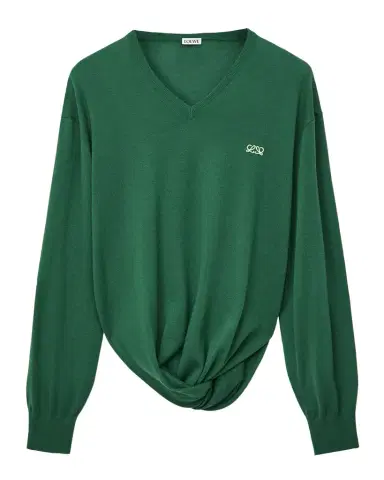 Loewe Draped V-Neck Sweater | Thumbnail 1 Loewe Draped V-Neck Sweater | Thumbnail 1
