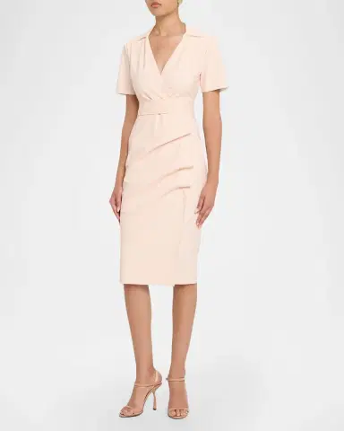 Chiara Boni La Petite Robe Nitra Gingham-Print Midi Sheath Dress | Thumbnail 4 Chiara Boni La Petite Robe Nitra Gingham-Print Midi Sheath Dress | Thumbnail 4