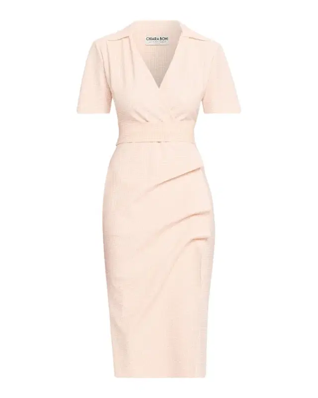 Chiara Boni La Petite Robe Nitra Gingham-Print Midi Sheath Dress
