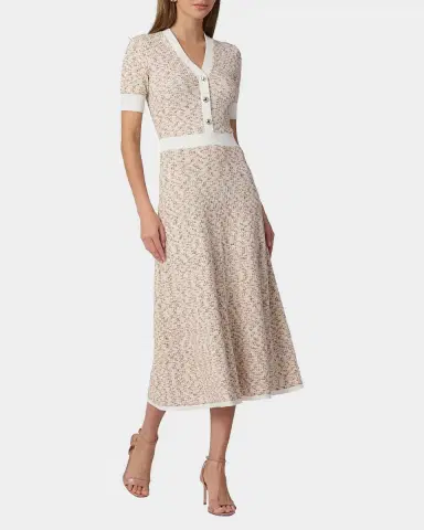 Shoshanna Alison Melange Tweed-Knit Midi Dress | Thumbnail 2 Shoshanna Alison Melange Tweed-Knit Midi Dress | Thumbnail 2
