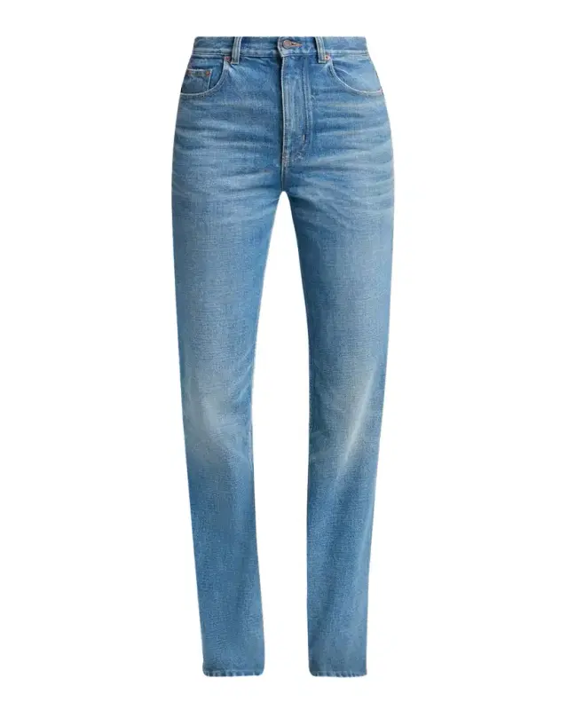 Chloe High-Rise Slim-Leg Denim Trousers