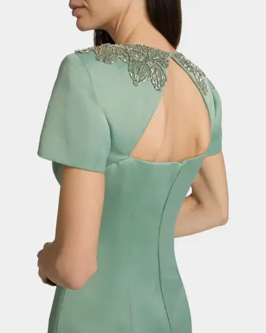 THEIA Sorelia Beaded Duchess Satin Column Gown | Thumbnail 5 THEIA Sorelia Beaded Duchess Satin Column Gown | Thumbnail 5