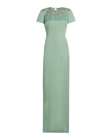 THEIA Sorelia Beaded Duchess Satin Column Gown | Thumbnail 1 THEIA Sorelia Beaded Duchess Satin Column Gown | Thumbnail 1