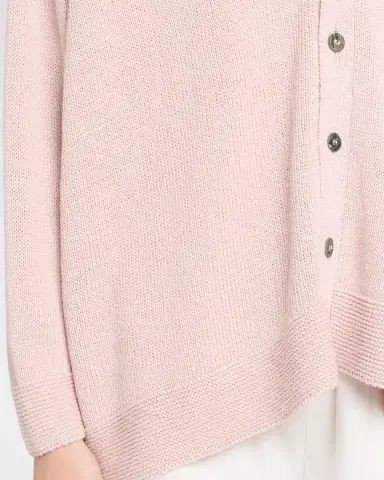 Eskandar Cotton Linen V-Neck Cardigan - Mid Length | Thumbnail 5