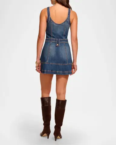 Ramy Brook Karla Scoop-Neck Denim Mini Dress | Thumbnail 3 Ramy Brook Karla Scoop-Neck Denim Mini Dress | Thumbnail 3