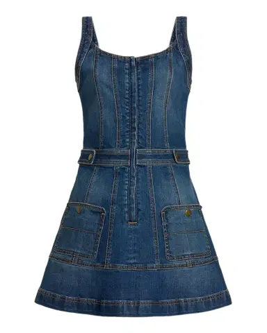 Ramy Brook Karla Scoop-Neck Denim Mini Dress | Thumbnail 1 Ramy Brook Karla Scoop-Neck Denim Mini Dress | Thumbnail 1