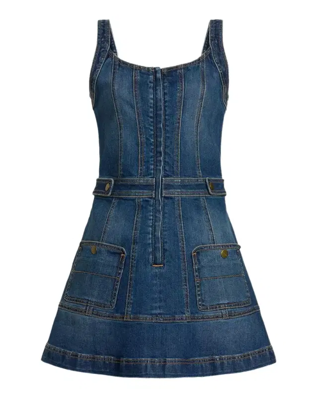 Ramy Brook Karla Scoop-Neck Denim Mini Dress