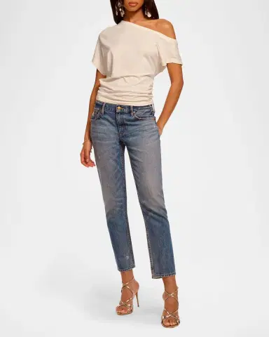 Ramy Brook Milla Distressed Low-Rise Tapered Jeans | Thumbnail 2 Ramy Brook Milla Distressed Low-Rise Tapered Jeans | Thumbnail 2