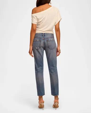 Ramy Brook Milla Distressed Low-Rise Tapered Jeans | Thumbnail 3 Ramy Brook Milla Distressed Low-Rise Tapered Jeans | Thumbnail 3