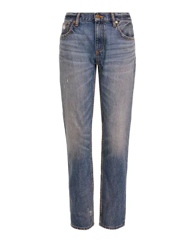 Ramy Brook Milla Distressed Low-Rise Tapered Jeans