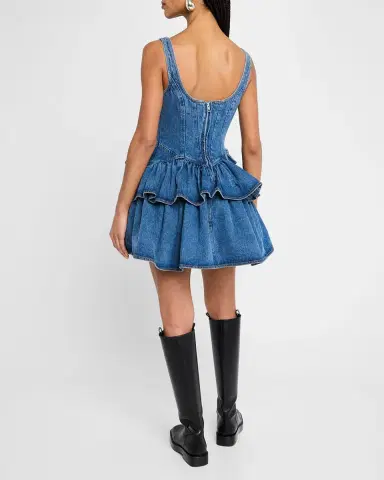 Aknvas Devyn Denim Ruffle Mini Dress | Thumbnail 3 Aknvas Devyn Denim Ruffle Mini Dress | Thumbnail 3
