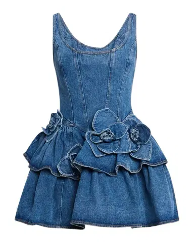 Aknvas Devyn Denim Ruffle Mini Dress | Thumbnail 1 Aknvas Devyn Denim Ruffle Mini Dress | Thumbnail 1