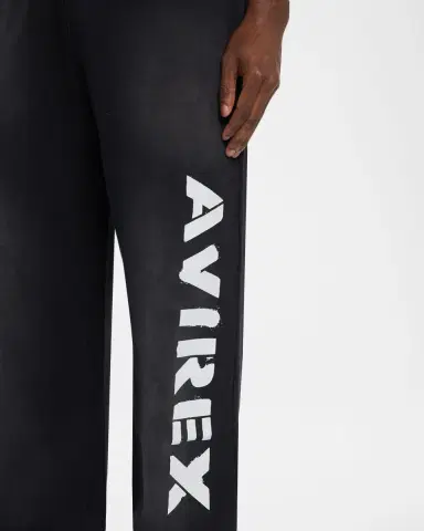 AVIREX Men 's Distress Icon Fleece Drawstring Pants | Thumbnail 5