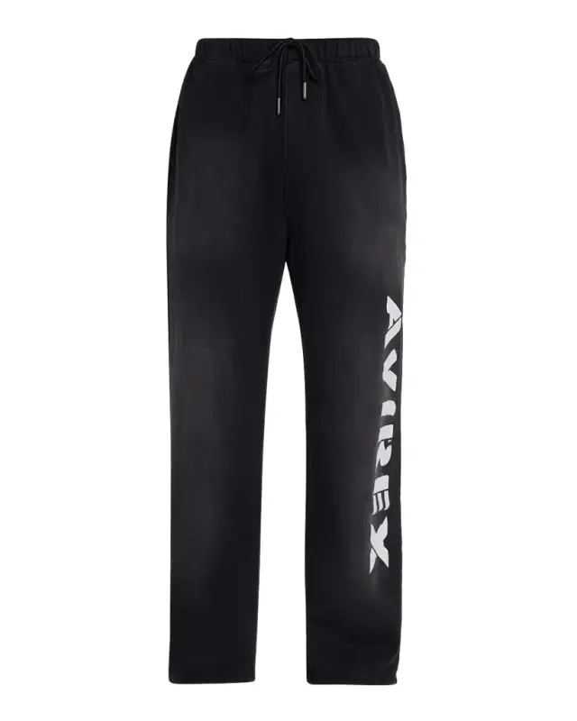AVIREX Men 's Distress Icon Fleece Drawstring Pants