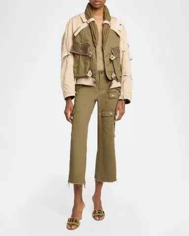 Isabel Marant Julissa Mixed-Media Cargo Jacket | Thumbnail 2