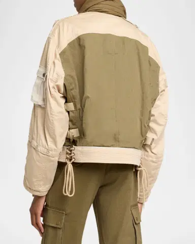 Isabel Marant Julissa Mixed-Media Cargo Jacket | Thumbnail 3