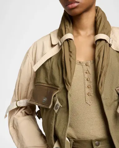 Isabel Marant Julissa Mixed-Media Cargo Jacket | Thumbnail 5