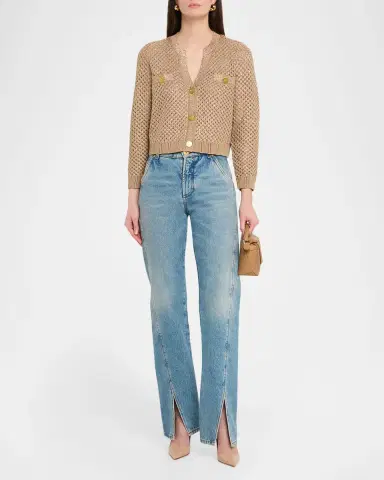 L'AGENCE Blanca Sequined Knit Cardigan | Thumbnail 2