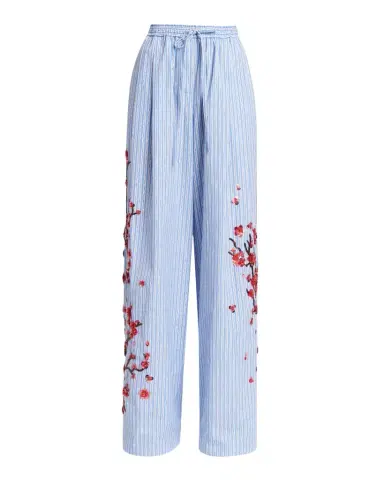Dolce & Gabbana Embellished Striped Wide-Leg Pajama Pants | Thumbnail 1 Dolce & Gabbana Embellished Striped Wide-Leg Pajama Pants | Thumbnail 1