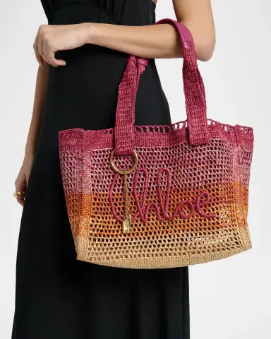 Chloé Summer Banana Ombre Raffia Tote Bag | Thumbnail 2