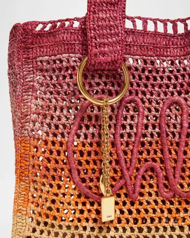 Chloé Summer Banana Ombre Raffia Tote Bag | Thumbnail 6
