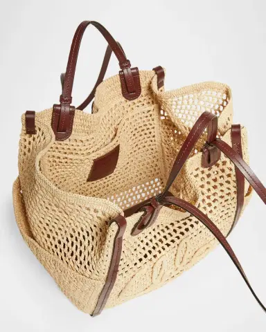 Chloé Logo Script Woven Raffia Tote Bag | Thumbnail 3 Chloé Logo Script Woven Raffia Tote Bag | Thumbnail 3