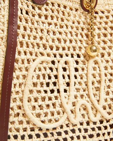 Chloé Logo Script Woven Raffia Tote Bag | Thumbnail 4 Chloé Logo Script Woven Raffia Tote Bag | Thumbnail 4