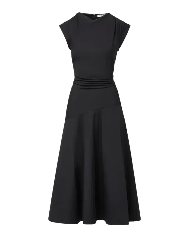 Lisette Drop-Waist Stretch Cotton Midi Dress
