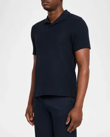 Vince Men 's Honeycomb Johnny Collar Polo Shirt | Thumbnail 4 Vince Men 's Honeycomb Johnny Collar Polo Shirt | Thumbnail 4