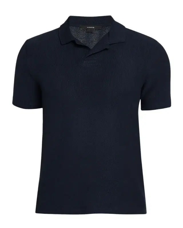 Men 's Honeycomb Johnny Collar Polo Shirt